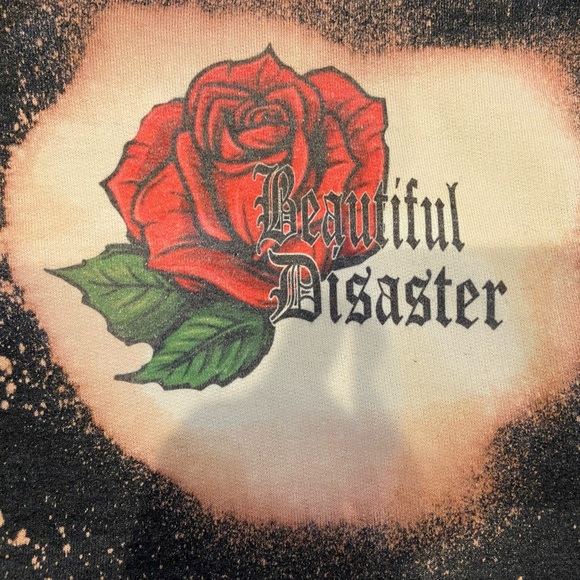 Bleach Tie Dye Rose Skeleton Skull Hoodie Custom Sweatshirt Pullover Navy Small - Picture 6 of 11